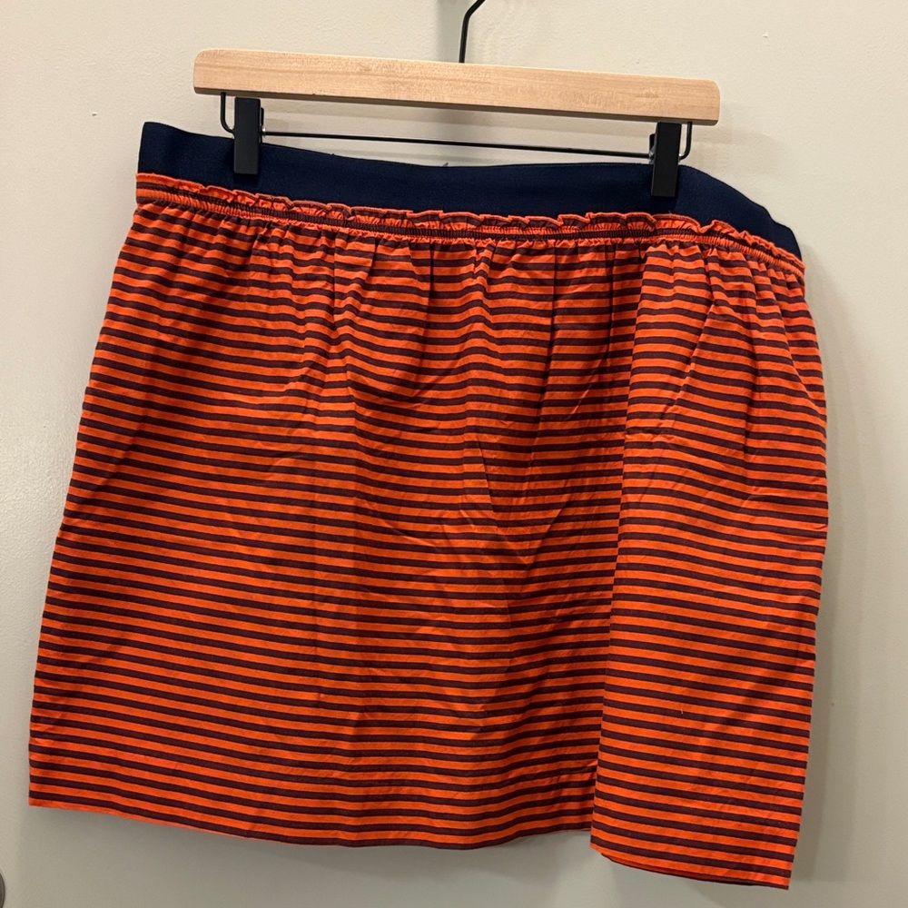 J. Crew Factory Orange and Black Striped Mini Skirt